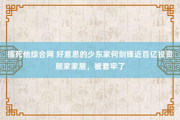 插死他综合网 好意思的少东家何剑锋近百亿投资顾家家居，被套牢了