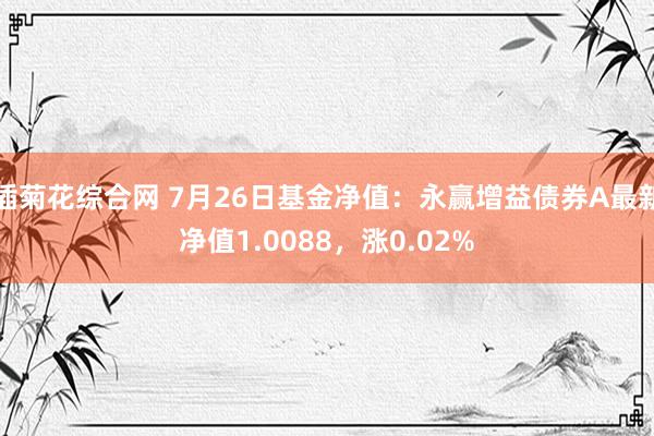 插菊花综合网 7月26日基金净值：永赢增益债券A最新净值1.0088，涨0.02%