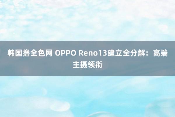 韩国撸全色网 OPPO Reno13建立全分解：高端主摄领衔