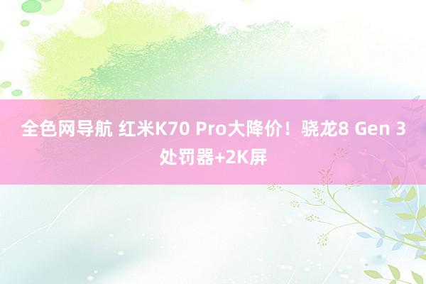 全色网导航 红米K70 Pro大降价！骁龙8 Gen 3处罚器+2K屏