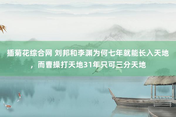 插菊花综合网 刘邦和李渊为何七年就能长入天地，而曹操打天地31年只可三分天地